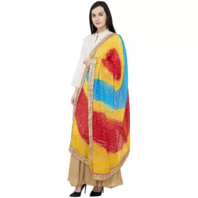 A R Silk Bandhej Multi Gota Fancy Dupatta Color Multi color Dupatta or Chunni