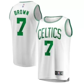 Boston Celtics Jaylen Brown Fanatics Branded Replica Fast Break Association Jersey Mens - White | Ireland C8783Q9