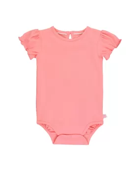 Bubblegum Pink Knit Puff Short Sleeve Bodysuit