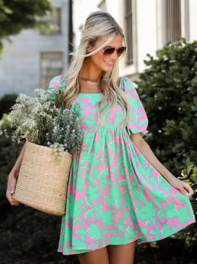 Certainly Sweet Pink Floral Mini Dress