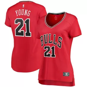 Chicago Bulls Thaddeus Young Fanatics Branded Fast Break Player Icon Jersey Womens - Red | Ireland T7664D5