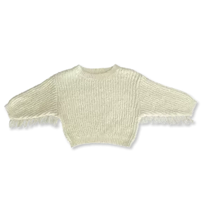 Grown - Slub Yarn Fringe Pull Over - Milk