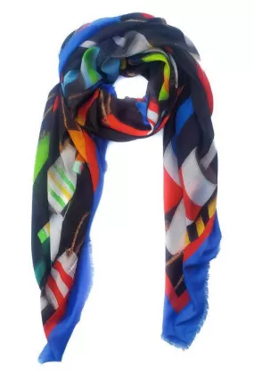 Oversized Square Italian Cashmere Blend Scarf - East Coast Buoys, Atlantic Coast