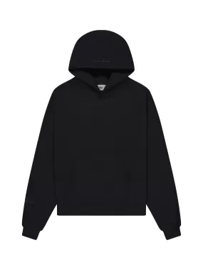 Prior Black Collection Embroidery Logo Oversized Hoodie Onyx