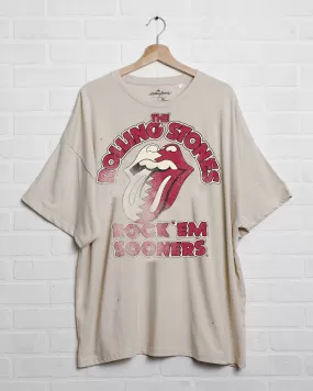 Rolling Stones Rock Em Sooners Off White Oversized Tee