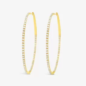 Round 1.5 Whisper Thin 1.10CT Hoop Earrings