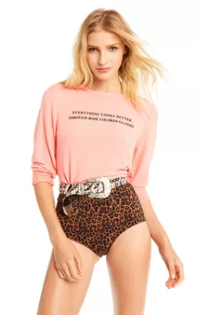 Wildfox Rose Glasses Baggy Beach Jumper Sweater